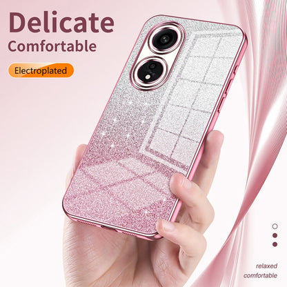 For OPPO A60 Gradient Glitter Powder Electroplated Phone Case(Silver) - OPPO Cases by buy2fix | Online Shopping UK | buy2fix