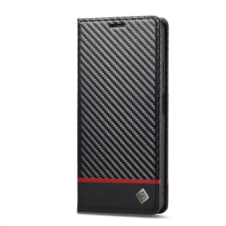 For Xiaomi Redmi Note 13 4G LC.IMEEKE Carbon Fiber Texture Flip Leather Phone Case(Horizontal Black) - Note 13 Cases by LC.IMEEKE | Online Shopping UK | buy2fix