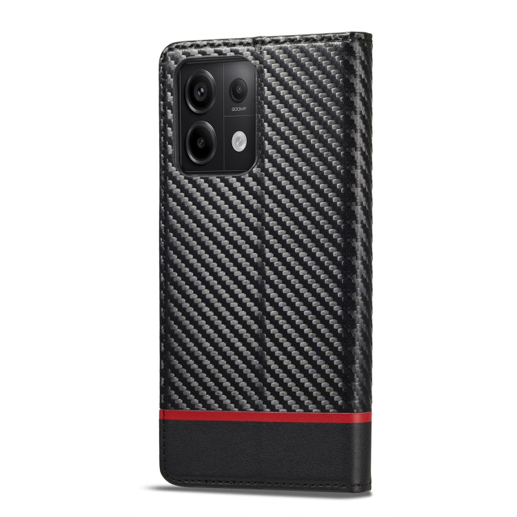 For Xiaomi Redmi 13C / Poco C65 LC.IMEEKE Carbon Fiber Texture Flip Leather Phone Case(Horizontal Black) - 13C Cases by LC.IMEEKE | Online Shopping UK | buy2fix