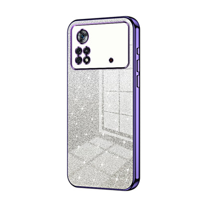 For Xiaomi Poco X4 Pro 5G Gradient Glitter Powder Electroplated Phone Case(Purple) - Xiaomi Cases by buy2fix | Online Shopping UK | buy2fix