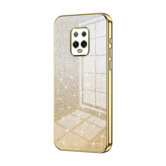 For Xiaomi Redmi 10X Pro 5G Gradient Glitter Powder Electroplated Phone Case(Gold) - Xiaomi Cases by buy2fix | Online Shopping UK | buy2fix