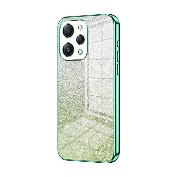 For Xiaomi Redmi 12 / Redmi Note 12R Gradient Glitter Powder Electroplated Phone Case(Green) - Xiaomi Cases by buy2fix | Online Shopping UK | buy2fix