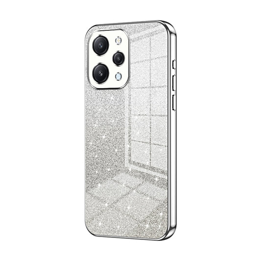 For Xiaomi Redmi 12 / Redmi Note 12R Gradient Glitter Powder Electroplated Phone Case(Silver) - Xiaomi Cases by buy2fix | Online Shopping UK | buy2fix