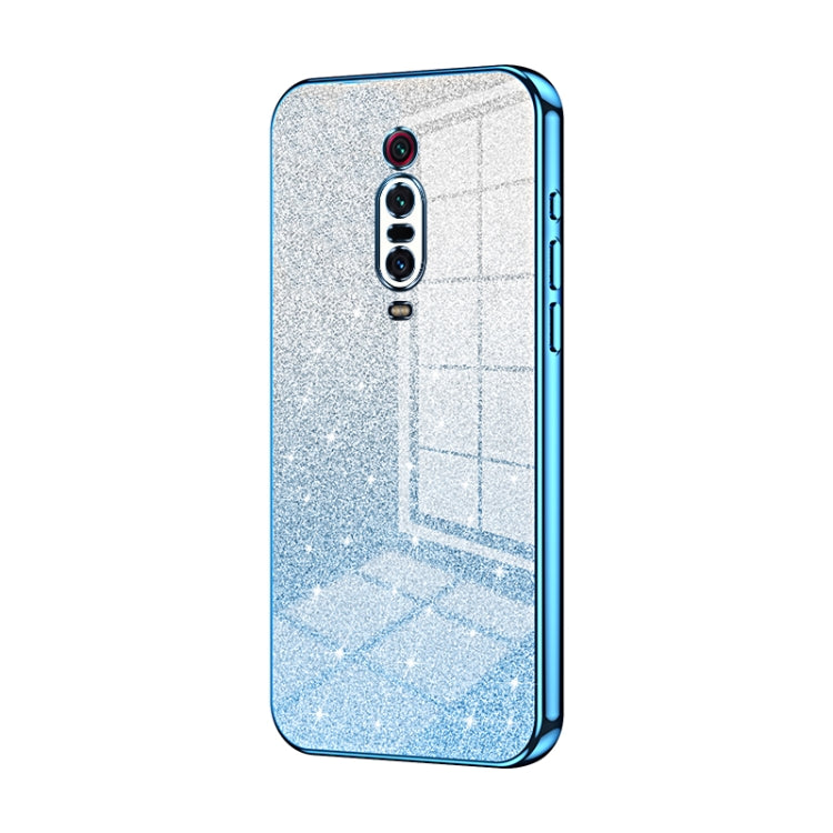 For Xiaomi Redmi K20 / K20 Pro Gradient Glitter Powder Electroplated Phone Case(Blue) - Xiaomi Cases by buy2fix | Online Shopping UK | buy2fix