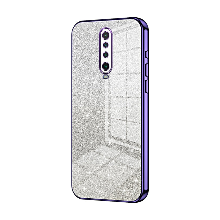 For Xiaomi Redmi K30 / K30 5G Gradient Glitter Powder Electroplated Phone Case(Purple) - Xiaomi Cases by buy2fix | Online Shopping UK | buy2fix