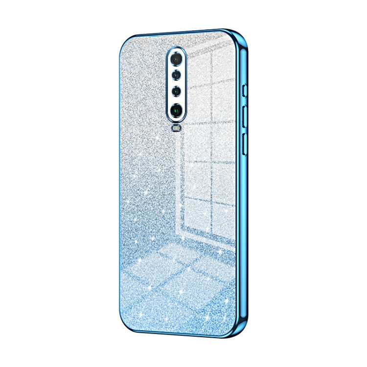 For Xiaomi Redmi K30 / K30 5G Gradient Glitter Powder Electroplated Phone Case(Blue) - Xiaomi Cases by buy2fix | Online Shopping UK | buy2fix