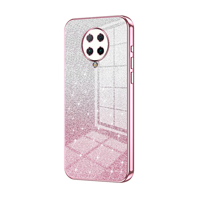 For Xiaomi Redmi K30 Pro / K30 Ultra Gradient Glitter Powder Electroplated Phone Case(Pink) - Xiaomi Cases by buy2fix | Online Shopping UK | buy2fix