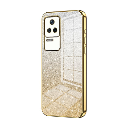 For Xiaomi Redmi K40S / Poco F4 Gradient Glitter Powder Electroplated Phone Case(Gold) - Xiaomi Cases by buy2fix | Online Shopping UK | buy2fix