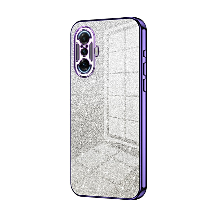 For Xiaomi Redmi K40 Gaming/Poco F3 GT Gradient Glitter Powder Electroplated Phone Case(Purple) - Xiaomi Cases by buy2fix | Online Shopping UK | buy2fix