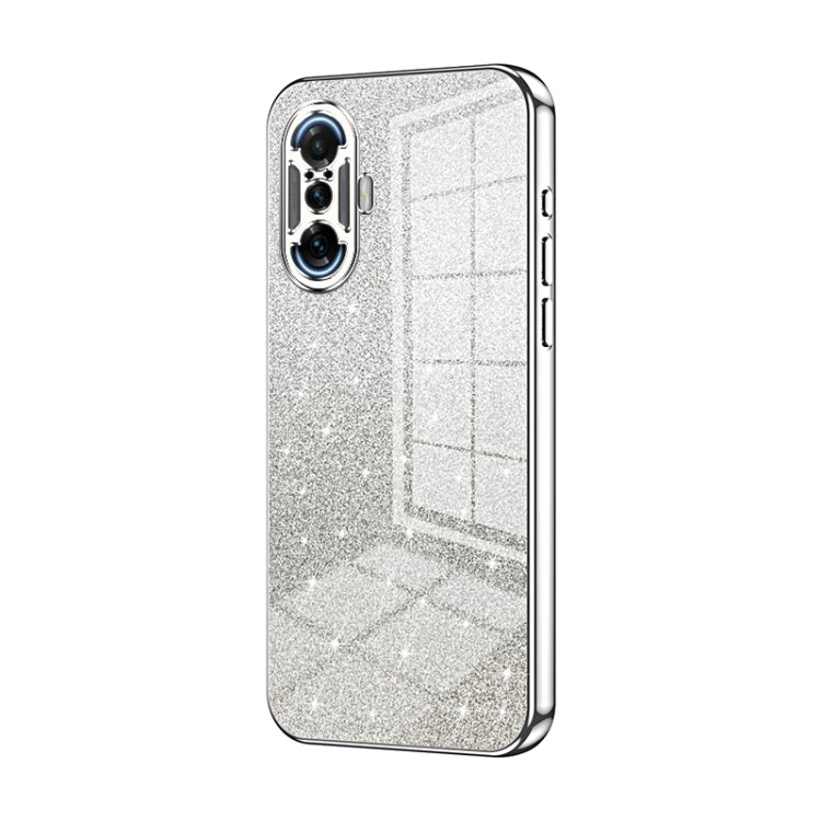 For Xiaomi Redmi K40 Gaming/Poco F3 GT Gradient Glitter Powder Electroplated Phone Case(Silver) - Xiaomi Cases by buy2fix | Online Shopping UK | buy2fix