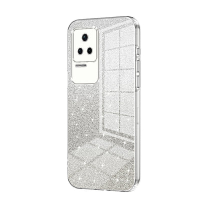 For Xiaomi Redmi K50 / K50 Pro Gradient Glitter Powder Electroplated Phone Case(Transparent) - Xiaomi Cases by buy2fix | Online Shopping UK | buy2fix