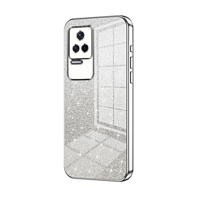 For Xiaomi Redmi K50 / K50 Pro Gradient Glitter Powder Electroplated Phone Case(Silver) - Xiaomi Cases by buy2fix | Online Shopping UK | buy2fix