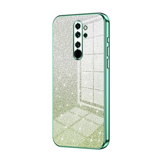 For Xiaomi Redmi Note 8 Pro Gradient Glitter Powder Electroplated Phone Case(Green) - Xiaomi Cases by buy2fix | Online Shopping UK | buy2fix