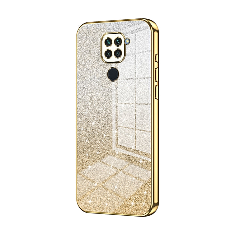 For Xiaomi Redmi Note 9 / 10X 4G Gradient Glitter Powder Electroplated Phone Case(Gold) - Xiaomi Cases by buy2fix | Online Shopping UK | buy2fix