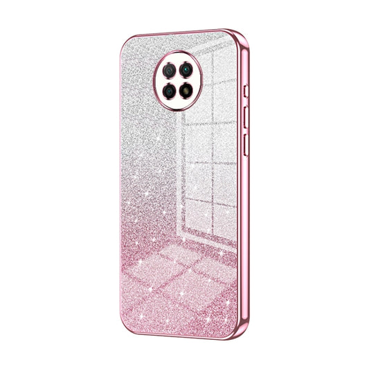 For Xiaomi Redmi Note 9 5G / Note 9T Gradient Glitter Powder Electroplated Phone Case(Pink) - Xiaomi Cases by buy2fix | Online Shopping UK | buy2fix