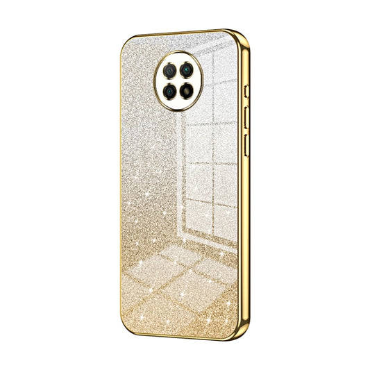 For Xiaomi Redmi Note 9 5G / Note 9T Gradient Glitter Powder Electroplated Phone Case(Gold) - Xiaomi Cases by buy2fix | Online Shopping UK | buy2fix