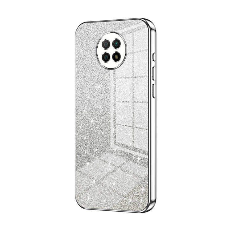 For Xiaomi Redmi Note 9 5G / Note 9T Gradient Glitter Powder Electroplated Phone Case(Silver) - Xiaomi Cases by buy2fix | Online Shopping UK | buy2fix