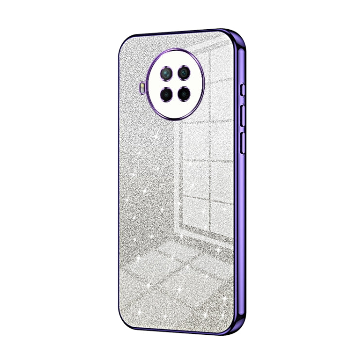 For Xiaomi Redmi Note 9 Pro 5G/Mi 10T Lite Gradient Glitter Powder Electroplated Phone Case(Purple) - Xiaomi Cases by buy2fix | Online Shopping UK | buy2fix