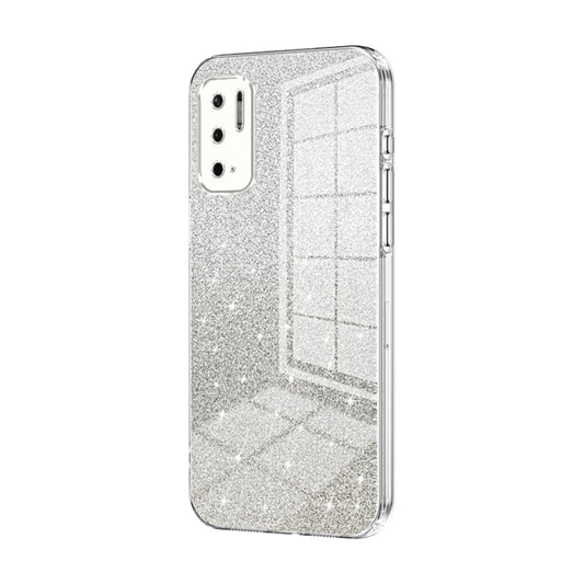 For Xiaomi Redmi Note 10 5G / Note 10T 5G Gradient Glitter Powder Electroplated Phone Case(Transparent) - Xiaomi Cases by buy2fix | Online Shopping UK | buy2fix