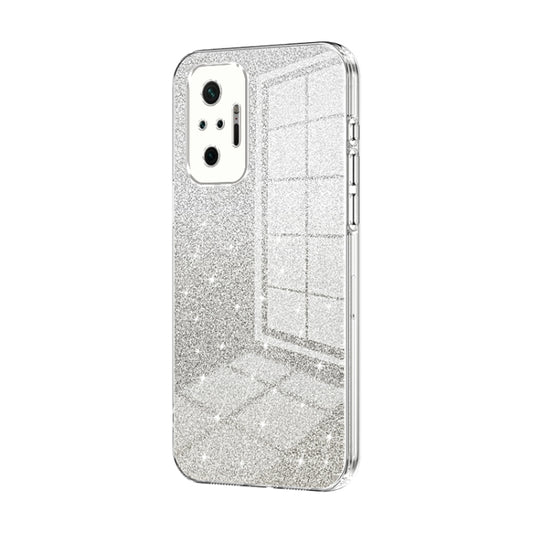 For Xiaomi Redmi Note 10 Pro/10 Pro Max Gradient Glitter Powder Electroplated Phone Case(Transparent) - Xiaomi Cases by buy2fix | Online Shopping UK | buy2fix