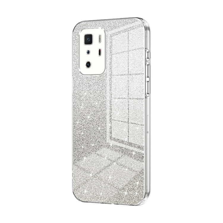 For Xiaomi Redmi Note 10 Pro 5G/Poco X3 GT Gradient Glitter Powder Electroplated Phone Case(Transparent) - Xiaomi Cases by buy2fix | Online Shopping UK | buy2fix