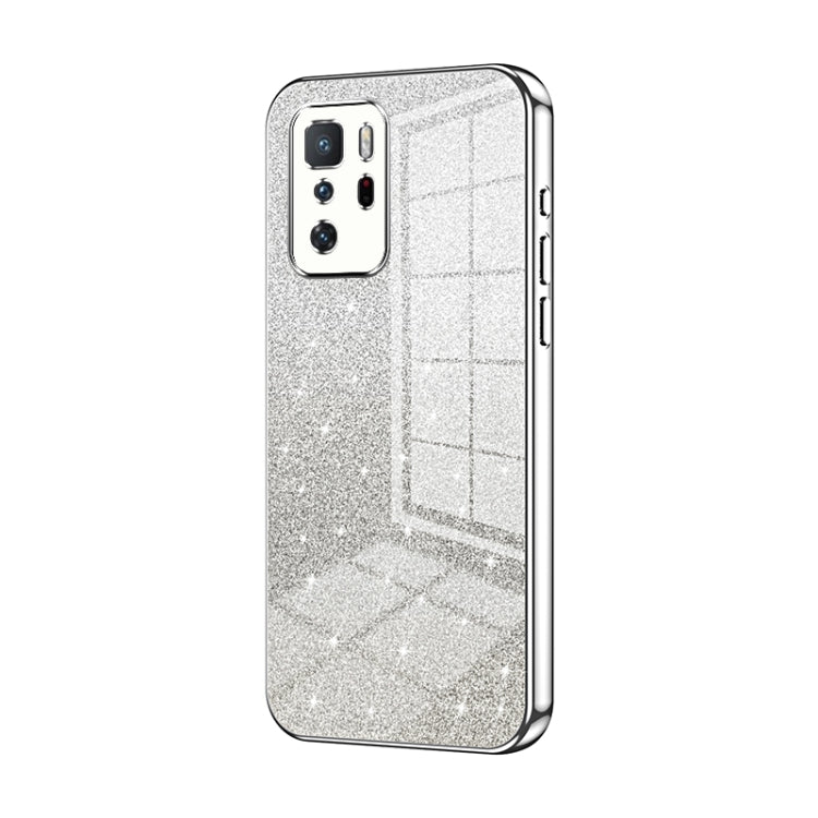 For Xiaomi Redmi Note 10 Pro 5G/Poco X3 GT Gradient Glitter Powder Electroplated Phone Case(Silver) - Xiaomi Cases by buy2fix | Online Shopping UK | buy2fix