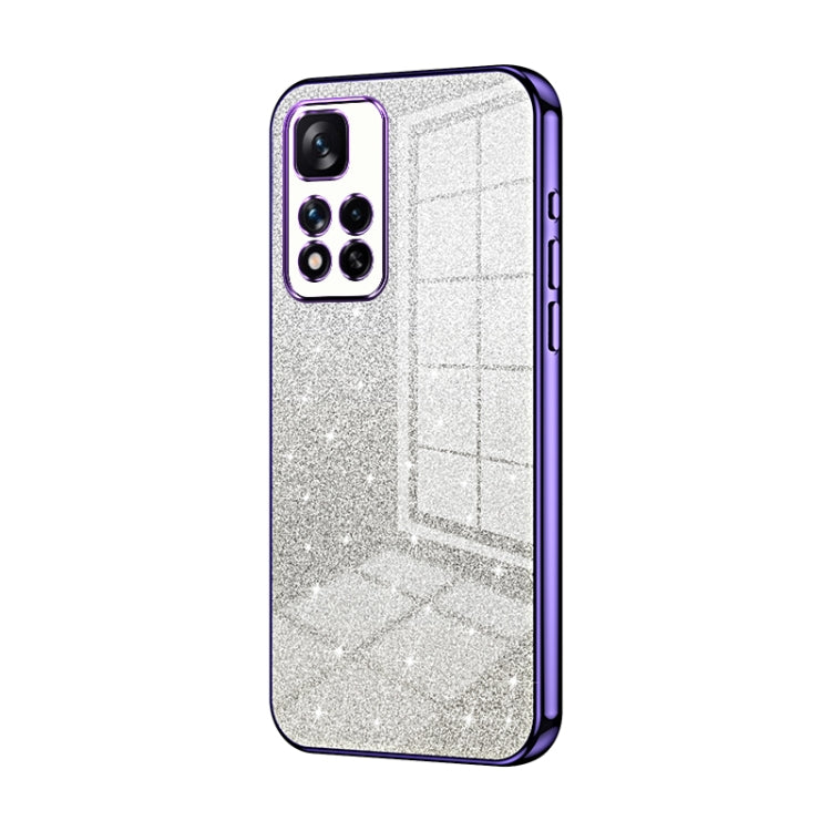 For Xiaomi Redmi Note 11 Pro+ 5G Gradient Glitter Powder Electroplated Phone Case(Purple) - Xiaomi Cases by buy2fix | Online Shopping UK | buy2fix