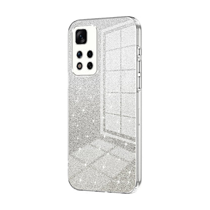 For Xiaomi Redmi Note 11 Pro+ 5G Gradient Glitter Powder Electroplated Phone Case(Transparent) by buy2fix