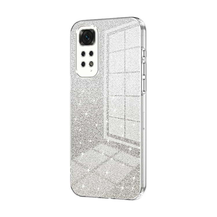 For Xiaomi Redmi Note 11 Global / Note 11S Gradient Glitter Powder Electroplated Phone Case(Transparent) - Xiaomi Cases by buy2fix | Online Shopping UK | buy2fix