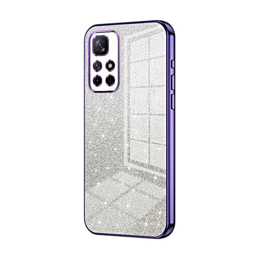 For Xiaomi Redmi Note 11T 5G/Note 11S 5G Gradient Glitter Powder Electroplated Phone Case(Purple) - Xiaomi Cases by buy2fix | Online Shopping UK | buy2fix