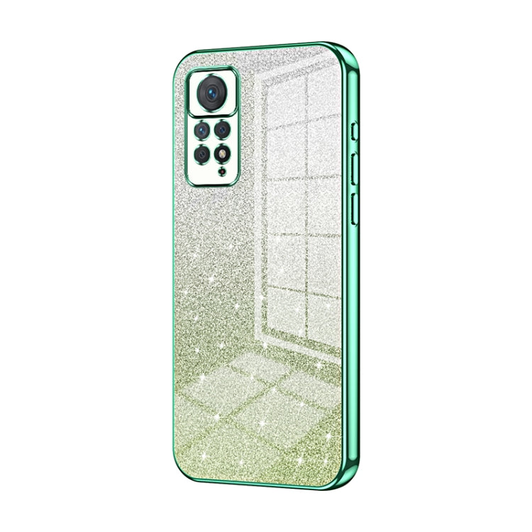 For Xiaomi Redmi Note 11 Pro 4G/5G Global Gradient Glitter Powder Electroplated Phone Case(Green) by buy2fix