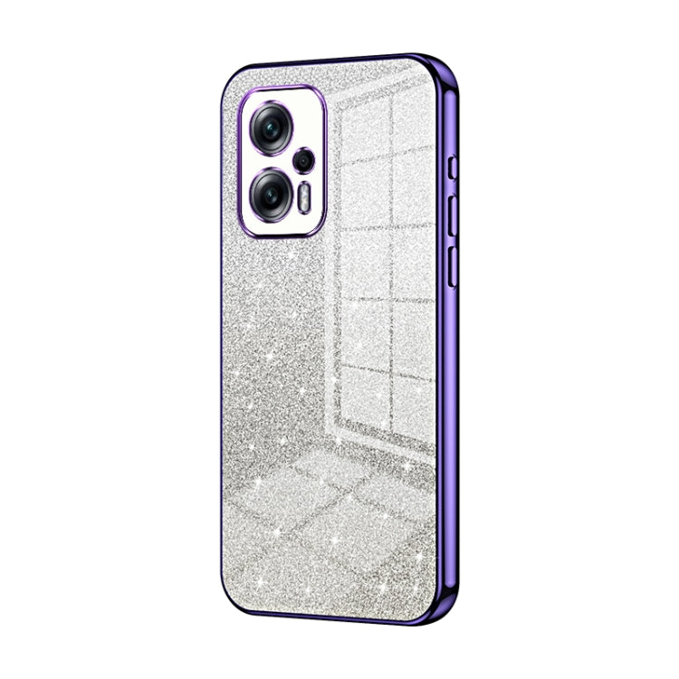 For Xiaomi Redmi Note 11T Pro/Poco X4 GT Gradient Glitter Powder Electroplated Phone Case(Purple) - Xiaomi Cases by buy2fix | Online Shopping UK | buy2fix