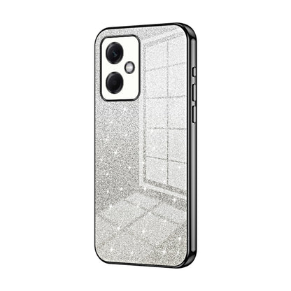 For Xiaomi Redmi Note 12R Pro Gradient Glitter Powder Electroplated Phone Case(Black) - Xiaomi Cases by buy2fix | Online Shopping UK | buy2fix