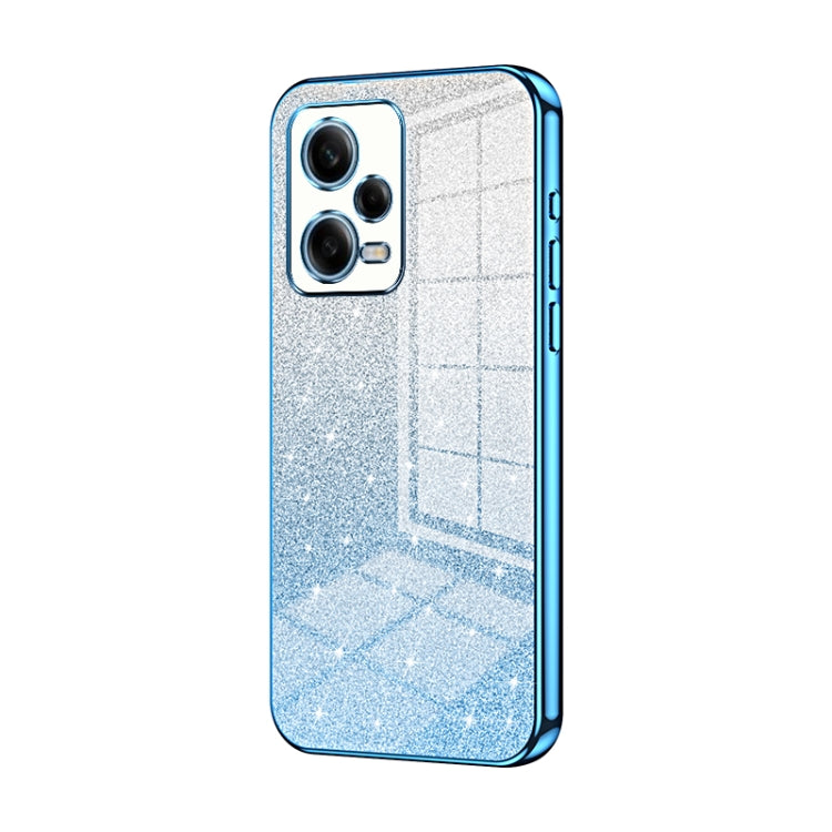 For Xiaomi Redmi Note 12 Pro 5G Gradient Glitter Powder Electroplated Phone Case(Blue) - Xiaomi Cases by buy2fix | Online Shopping UK | buy2fix