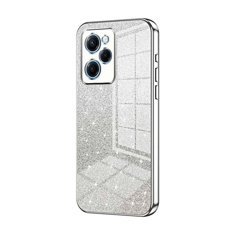 For Xiaomi Redmi Note 12 Pro Speed Gradient Glitter Powder Electroplated Phone Case(Silver) - Xiaomi Cases by buy2fix | Online Shopping UK | buy2fix