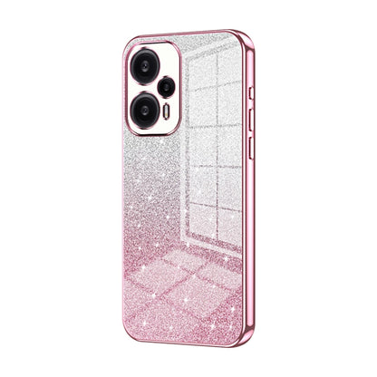 For Xiaomi Redmi Note 12 Turbo/Poco F5 Gradient Glitter Powder Electroplated Phone Case(Pink) - Xiaomi Cases by buy2fix | Online Shopping UK | buy2fix