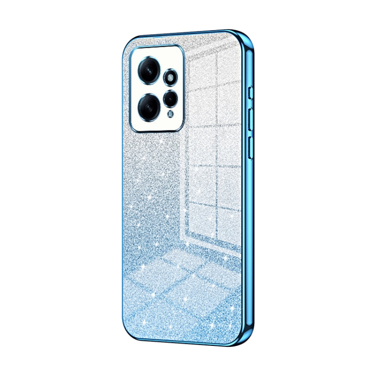 For Xiaomi Redmi Note 12 4G Gradient Glitter Powder Electroplated Phone Case(Blue) - Xiaomi Cases by buy2fix | Online Shopping UK | buy2fix