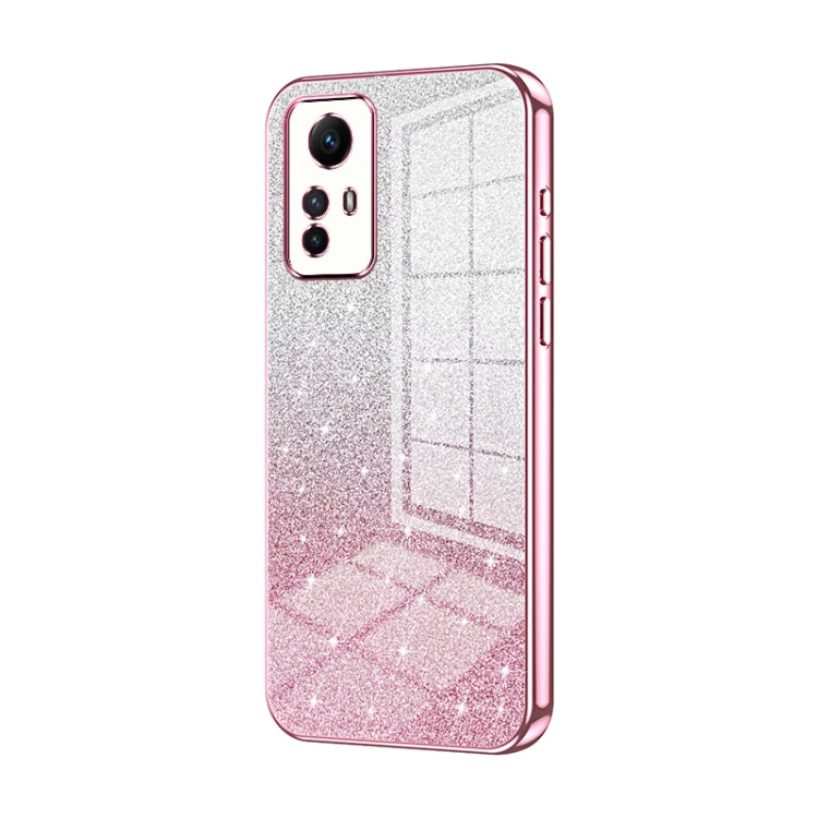 For Xiaomi Redmi Note 12S Gradient Glitter Powder Electroplated Phone Case(Pink) - Xiaomi Cases by buy2fix | Online Shopping UK | buy2fix