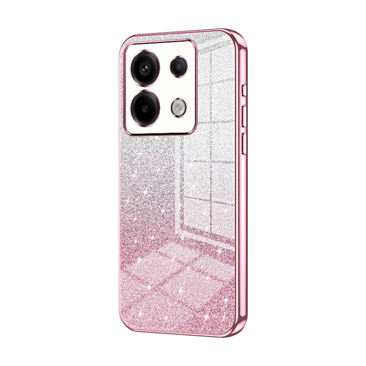 For Xiaomi Redmi Note 13 Pro 5G Gradient Glitter Powder Electroplated Phone Case(Pink) - Note 13 Pro Cases by buy2fix | Online Shopping UK | buy2fix