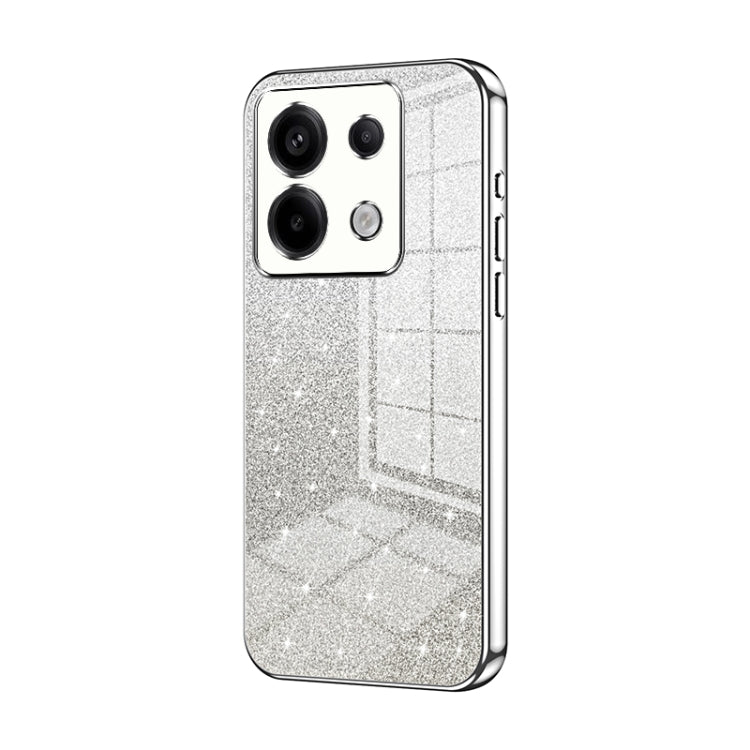 For Xiaomi Redmi Note 13 Pro 5G Gradient Glitter Powder Electroplated Phone Case(Silver) - Note 13 Pro Cases by buy2fix | Online Shopping UK | buy2fix