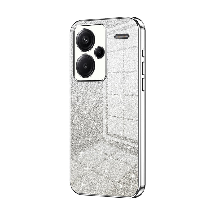 For Xiaomi Redmi Note 13 Pro+ Gradient Glitter Powder Electroplated Phone Case(Silver) - Note 13 Pro+ Cases by buy2fix | Online Shopping UK | buy2fix