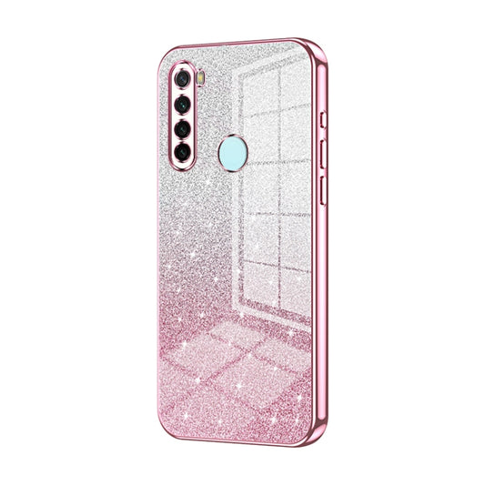 For Xiaomi Redmi Note 8 / Note 8 2021 Gradient Glitter Powder Electroplated Phone Case(Pink) - Xiaomi Cases by buy2fix | Online Shopping UK | buy2fix