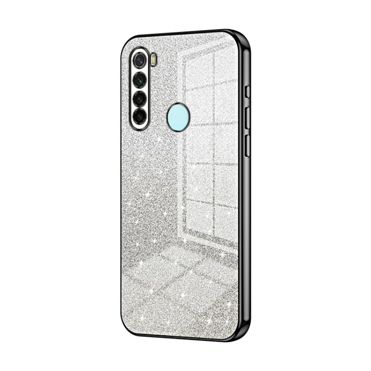 For Xiaomi Redmi Note 8 / Note 8 2021 Gradient Glitter Powder Electroplated Phone Case(Black) - Xiaomi Cases by buy2fix | Online Shopping UK | buy2fix