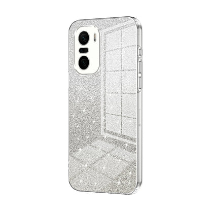 For Xiaomi Redmi K40 / K40 Pro / K40 Pro+ Gradient Glitter Powder Electroplated Phone Case(Transparent) - Xiaomi Cases by buy2fix | Online Shopping UK | buy2fix