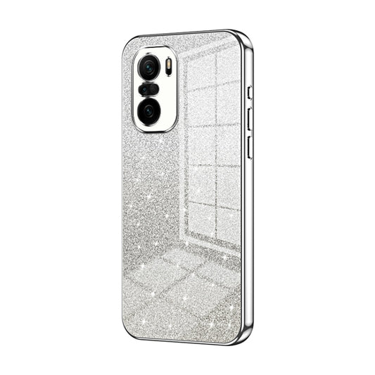 For Xiaomi Redmi K40 / K40 Pro / K40 Pro+ Gradient Glitter Powder Electroplated Phone Case(Silver) - Xiaomi Cases by buy2fix | Online Shopping UK | buy2fix