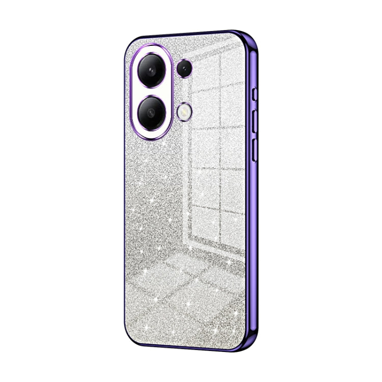 For Xiaomi Redmi Note 13 4G Gradient Glitter Powder Electroplated Phone Case(Purple) - Note 13 Cases by buy2fix | Online Shopping UK | buy2fix