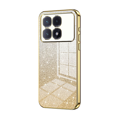 For Redmi K70 Ultra Gradient Glitter Powder Electroplated Phone Case(Gold) by buy2fix