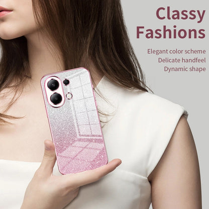 For Xiaomi Redmi Note 11 Pro+ 5G Gradient Glitter Powder Electroplated Phone Case(Transparent) by buy2fix