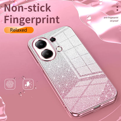 For Xiaomi Redmi K60 / K60 Pro Gradient Glitter Powder Electroplated Phone Case(Transparent) by buy2fix