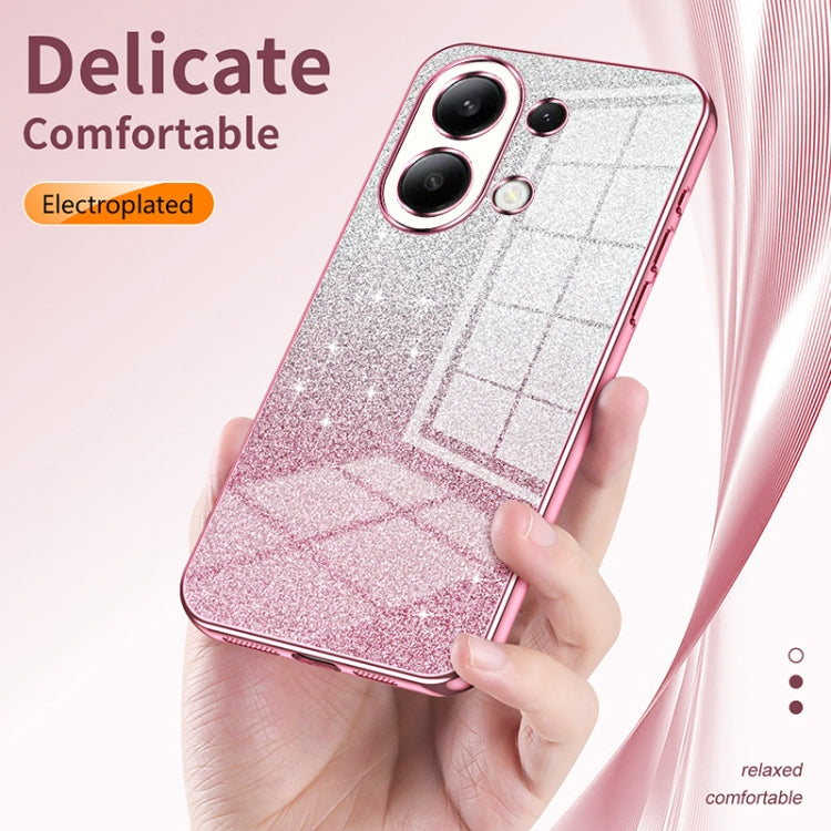 For Xiaomi Redmi K60 / K60 Pro Gradient Glitter Powder Electroplated Phone Case(Transparent) by buy2fix